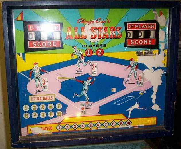All Star Baseball Pinball By Chicago Coin - Photo