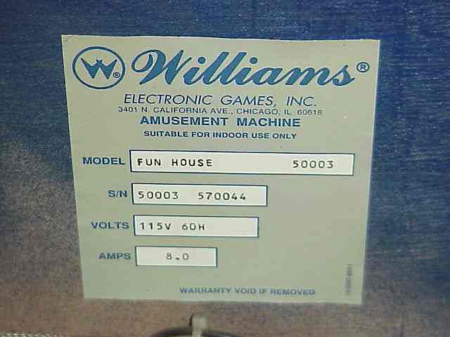 Williams FUNHOUSE Pinball Machine Rudy Entrance plastic pair Free Ship. New