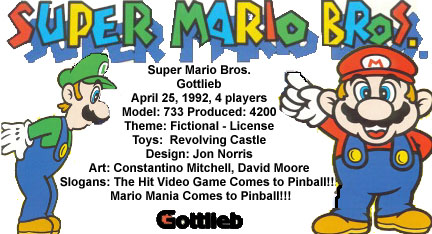 Super Mario Brothers - Pinball Machine Image