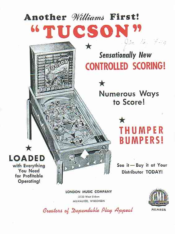 Tucson - Pinball Machine Image