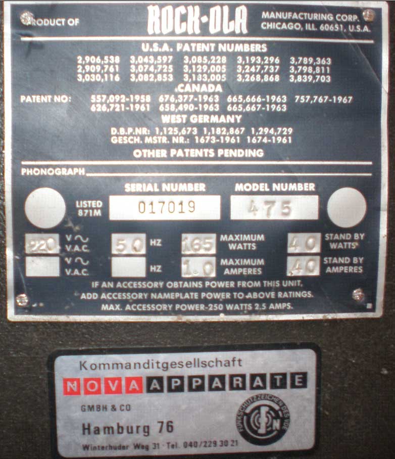 ROCKOLA 475 Jukebox - Photo