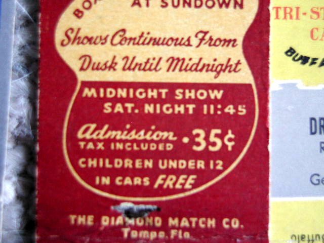 Drive In Movie Theater Matchbooks