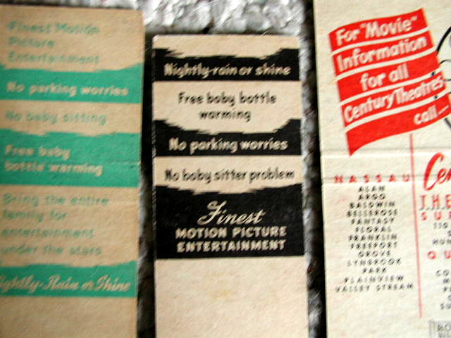 Drive In Movie Theater Matchbooks