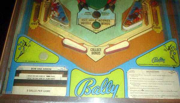 Bow & Arrow Pinball By Bally - Photo