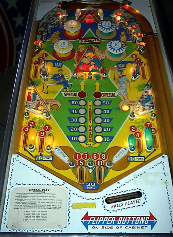 Central Park Pinball By Gottlieb - Photo