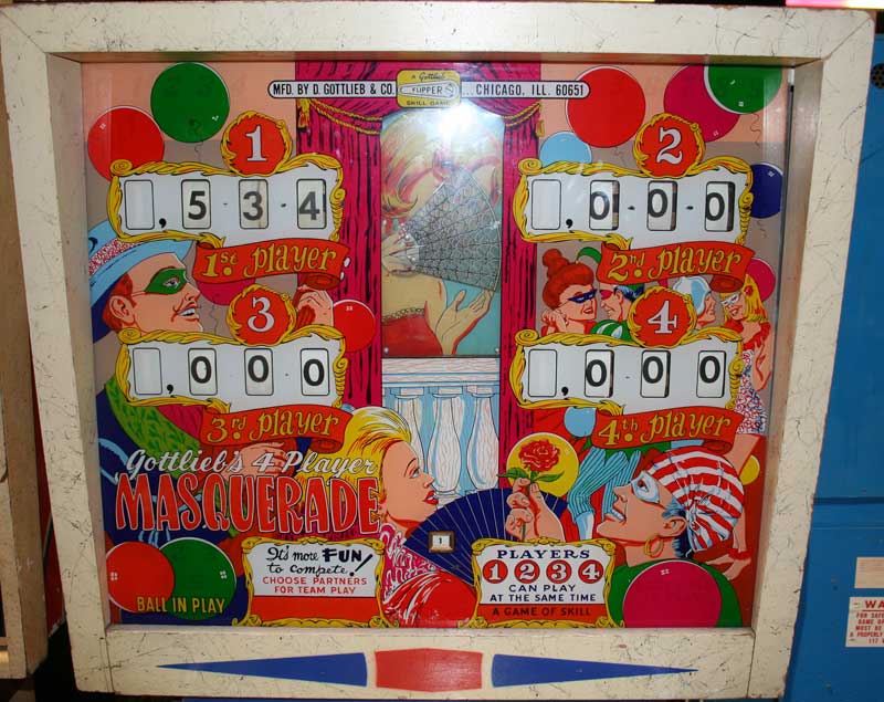 Masquerade Pinball By D. Gottlieb & Company of 1966 at www.pinballrebel.com